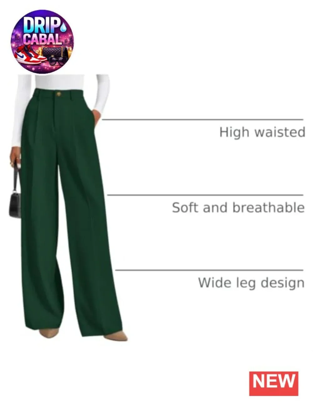 Wide Leg Work Pants High Waisted Palazzo Trousers Office Business Casual